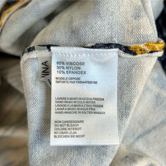 Christina Paris animal print tiger chain short sleeve stretch sweater Mobwife L - Picture 9 of 10